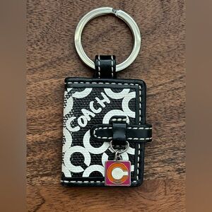 COACH Black/White Pop C Photo Frame Bag Charm